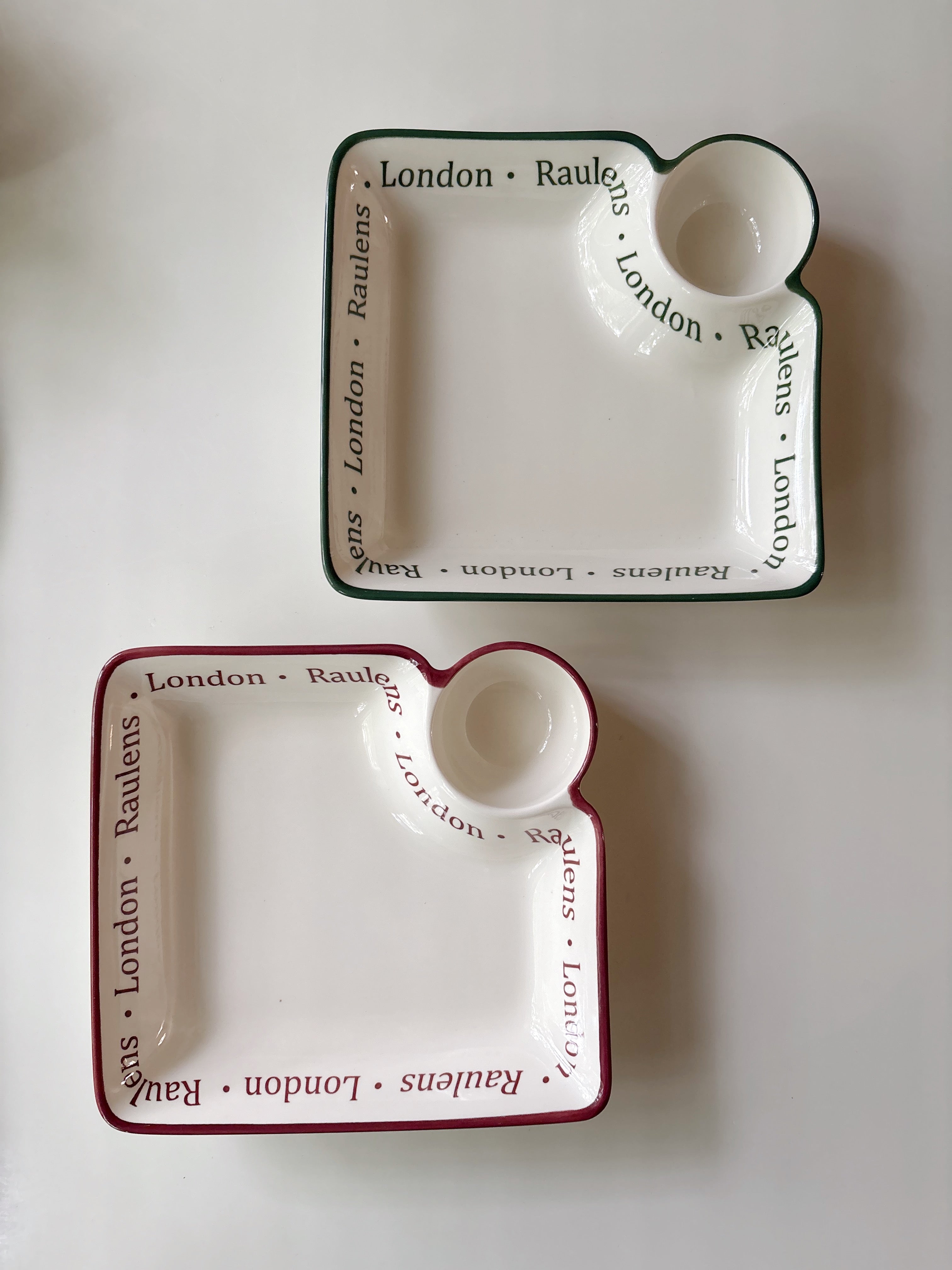 Raulens Green - Snack and Dip Plate (Set of 2)