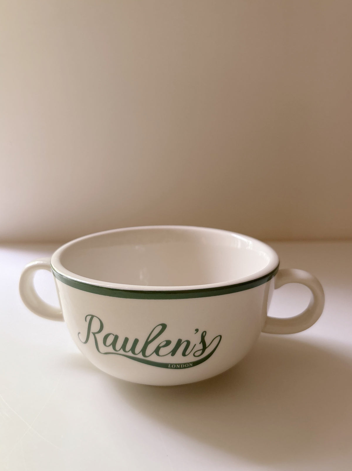 Raulens Green - Double Handled Soup Bowl