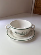 Raulens Green - Double Handled Soup Bowl