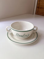Raulens Green - Double Handled Soup Bowl