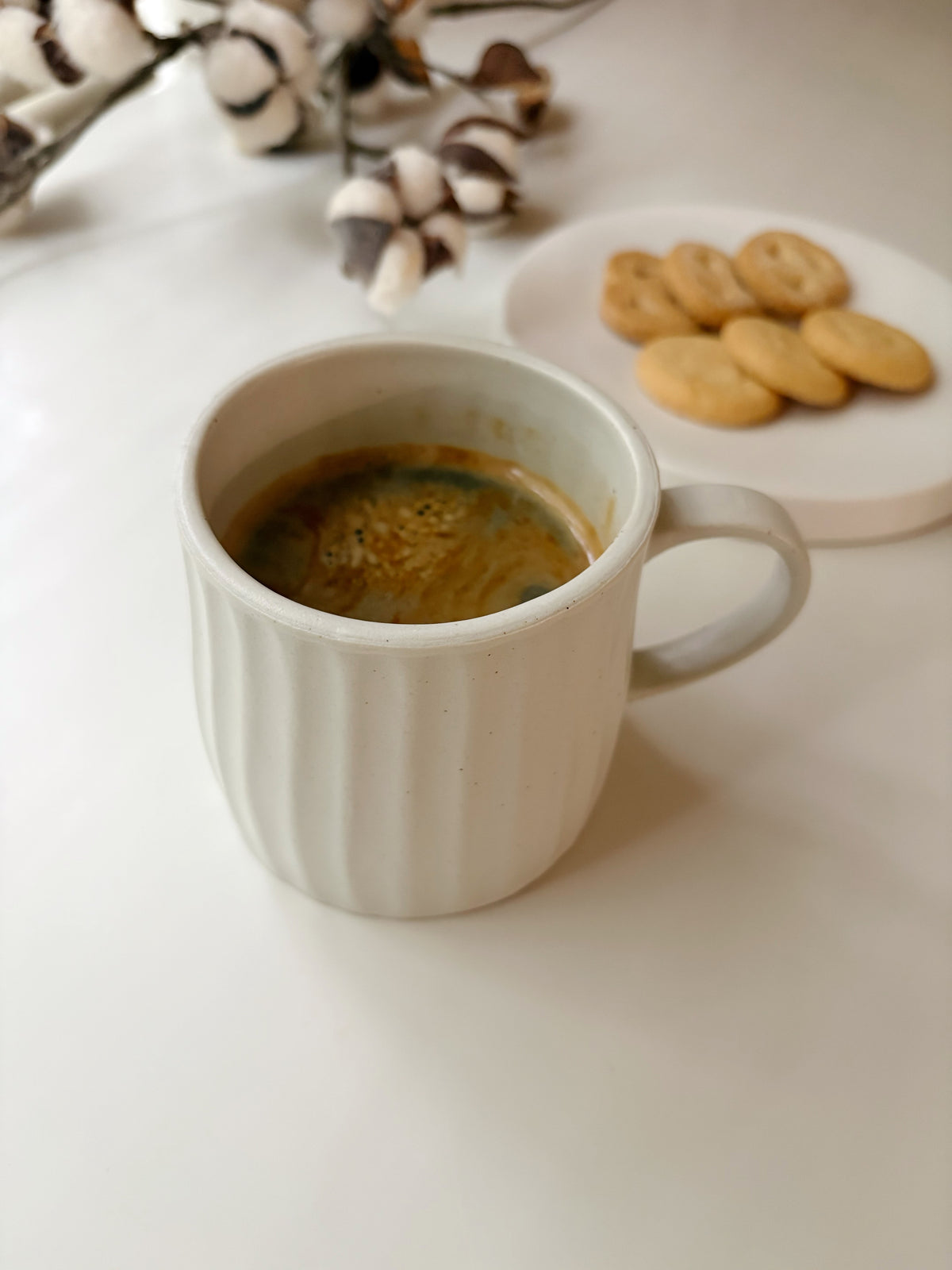 Oatmeal Ribbed Mug