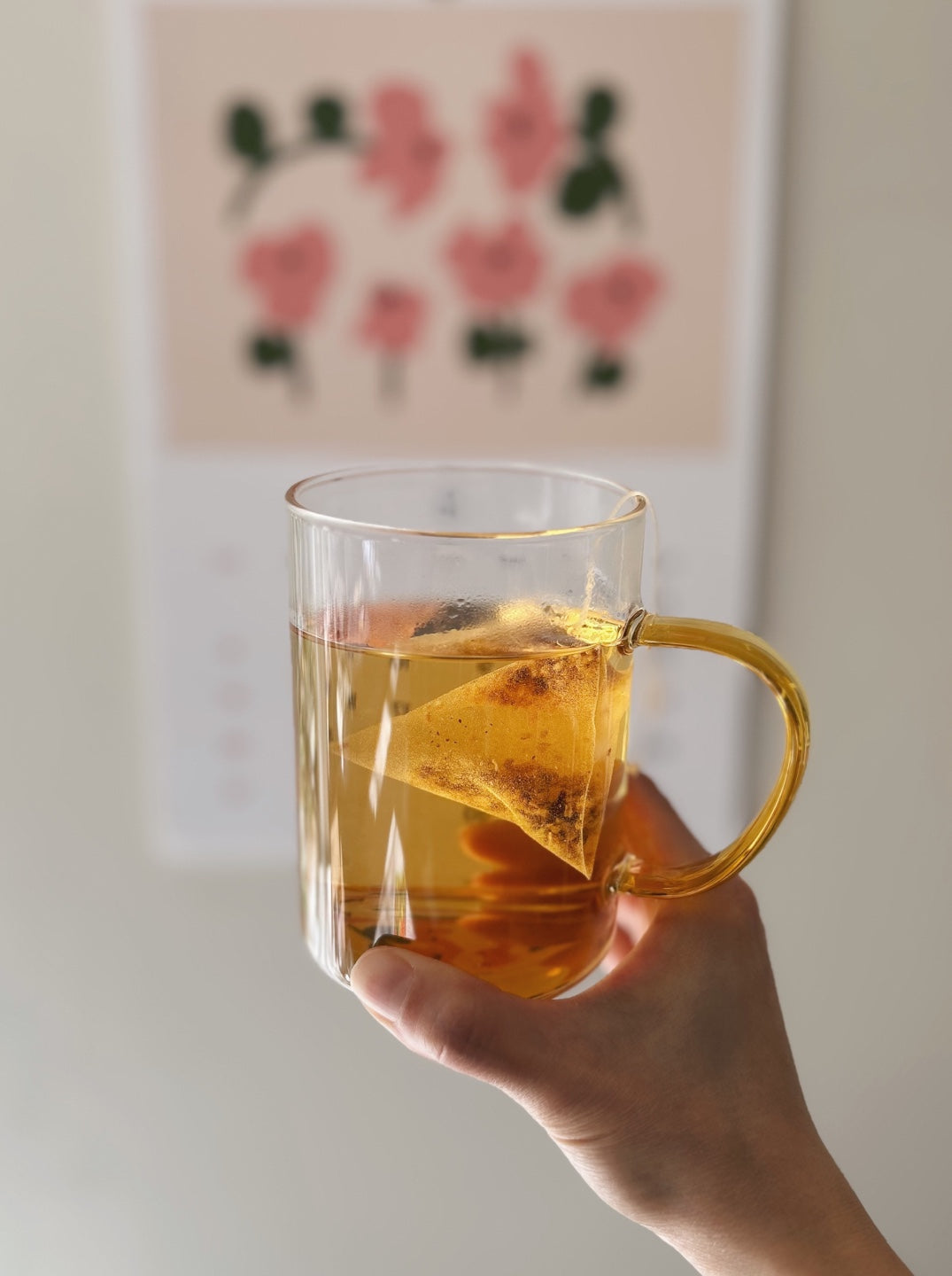 Colored Handle Glass Mug