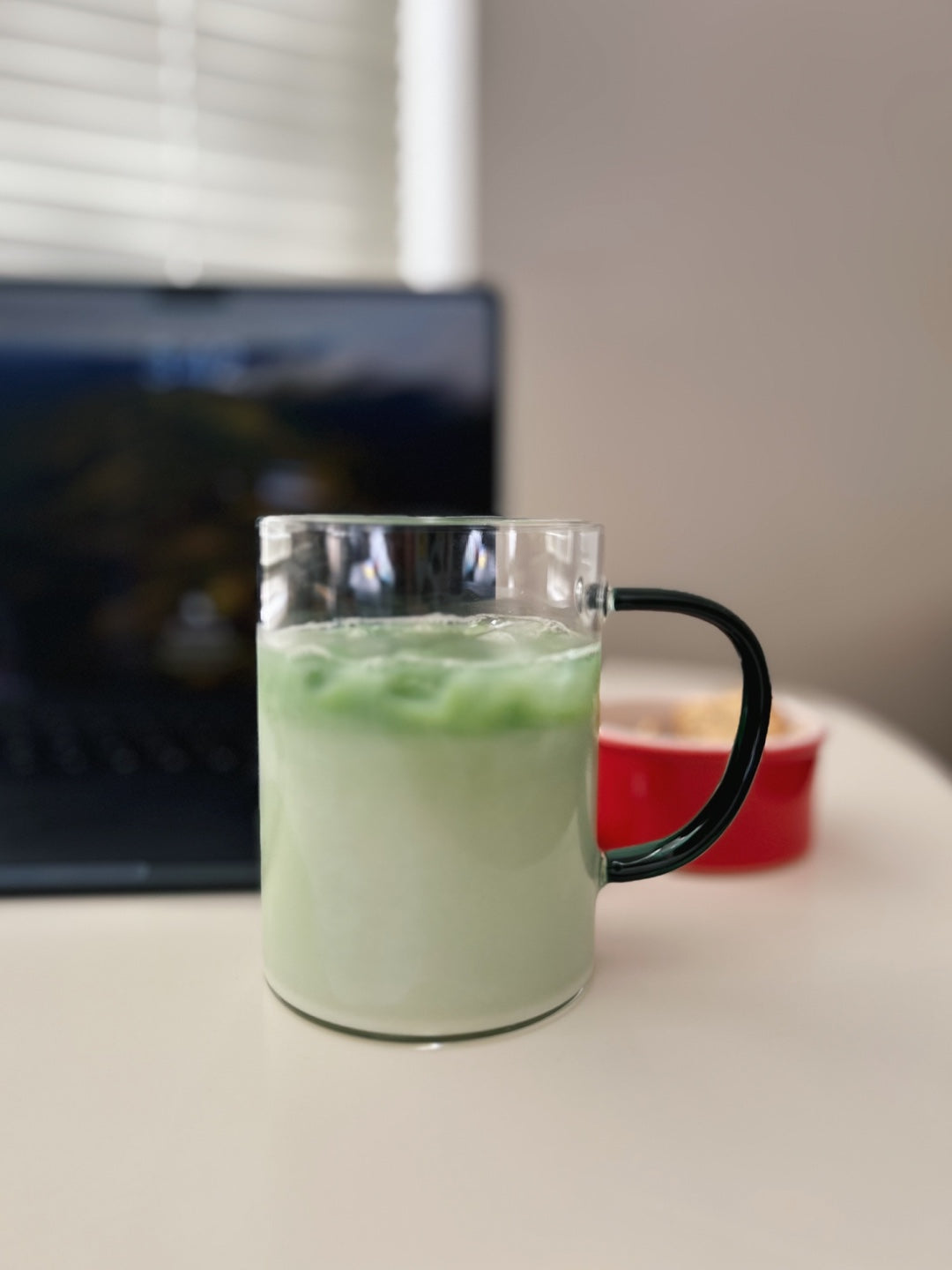 Colored Handle Glass Mug