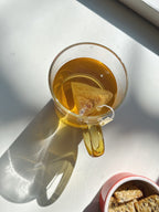 Colored Handle Glass Mug