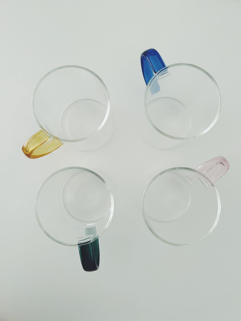 Colored Handle Glass Mug