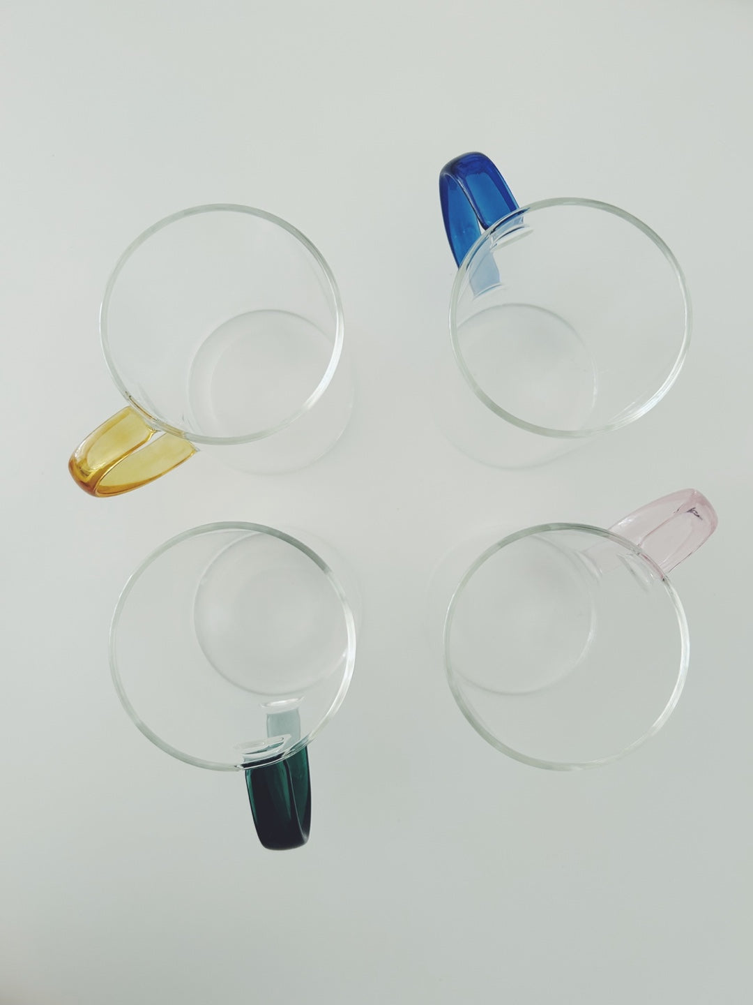 Colored Handle Glass Mug