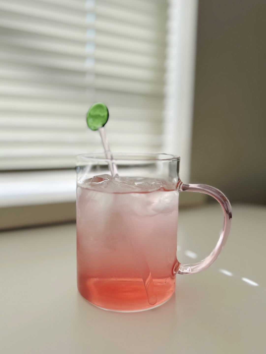 Colored Handle Glass Mug