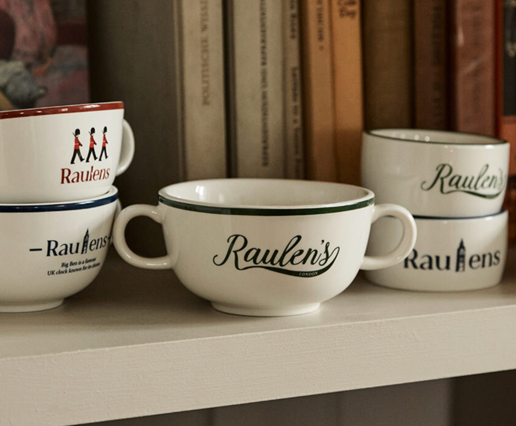 Raulens Green - Double Handled Soup Bowl