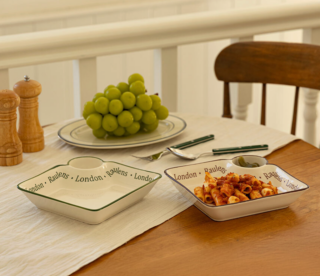 Raulens Green - Snack and Dip Plate (Set of 2)