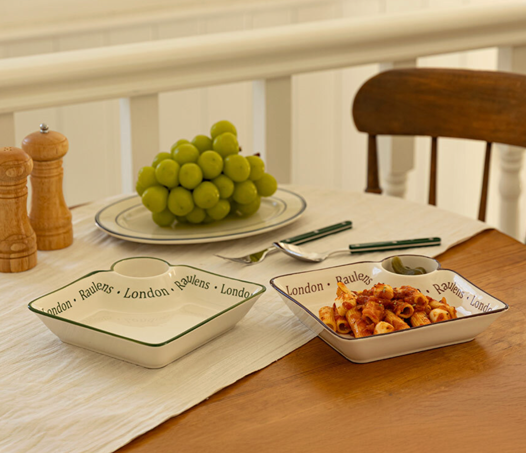 Raulens Green - Snack and Dip Plate (Set of 2)