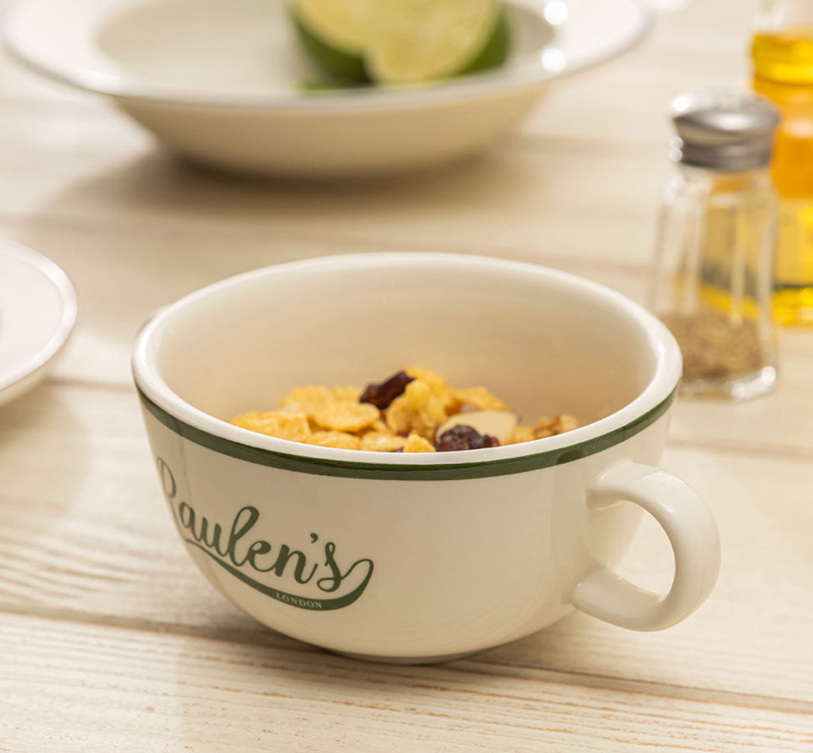 Raulens Green - Double Handled Soup Bowl