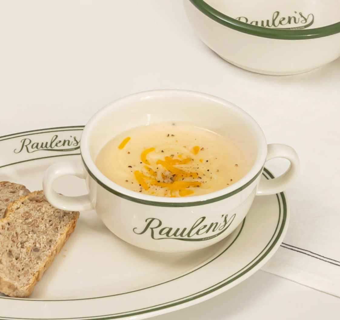 Raulens Green - Double Handled Soup Bowl