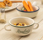 Raulens Green - Double Handled Soup Bowl