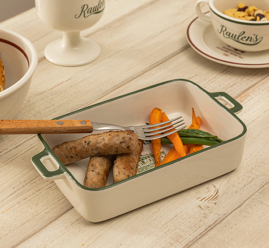 Raulens Green - Double-Handled Rectangular Baking Dish