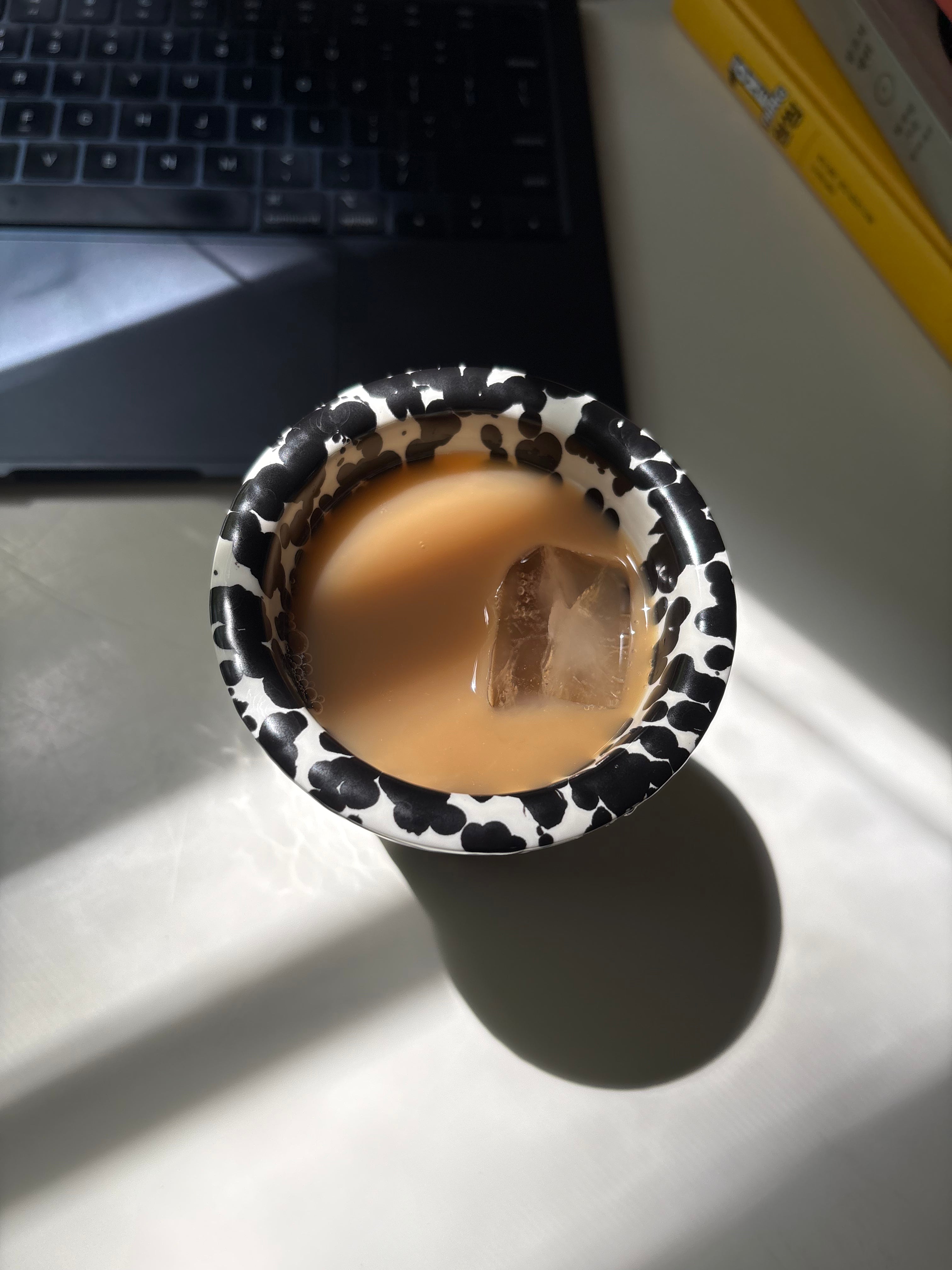 black speckled cup